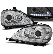 Faros Delanteros Luz Diurna Mercedes W163 Ml M-Klasa 03.98-08.01 Cromados