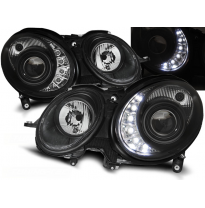 Faros Delanteros Luz Diurna Mercedes W211 E-Klasa 03.02-04.06 Fondo Negro