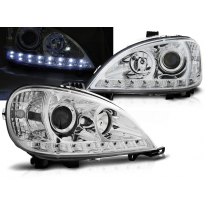 Faros Delanteros Luz Diurna Mercedes W163 Ml M-Klasa 09.01-05 Cromados