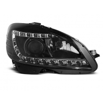 Mercedes W204 07-10 Faros Delanteros Luz Diurna Fondo Negro H7