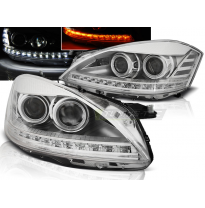 Faros Delanteros Luz Diurna Mercedes W221 05-09 Daylight Hid Cromado