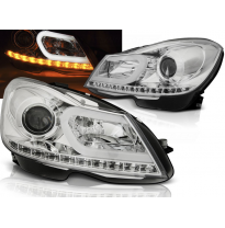 Faros Delanteros Luz Diurna Mercedes W204 11-14cromado Tube Light