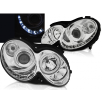 Faros Delanteros Luz Diurna Mercedes Clk W209 03-10 Cromados