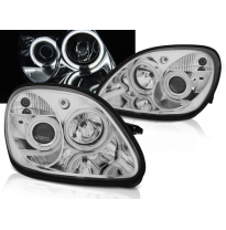 Faros Delanteros Angel Eyes Mercedes R170 Slk 04.96-04 Angel Eyes Ccfl Cromado