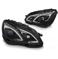 Faros Luz Diurna Mercedes W212 13-16 Black Led Drl