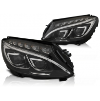 Faros Luz Diurna Mercedes W205 14-18 Black Led Drl