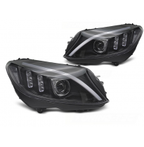 TUBO DE FAROS LED NEGRO para MERCEDES W205 14-18