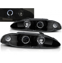Faros Delanteros Angel Eyes Mitsubishi Eclipse 06.95-96 Fondo Negro