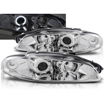 Faros Delanteros Angel Eyes Mitsubishi Eclipse 97-12.98 Cromados