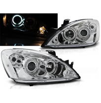 Faros Delanteros Angel Eyes Mitsubishi Lancer 7 04-07 Cromados