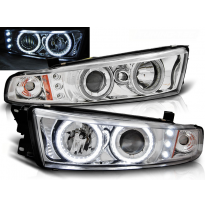 Faros Delanteros Angel Eyes Mitsubishi Galant 8 (Ea0) 96-06 Cromados Ccfl