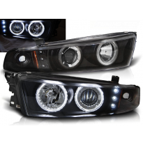 Faros Delanteros Angel Eyes Mitsubishi Galant 8 (Ea0) 96-06 Fondo Negro Ccfl