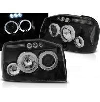 Faros Delanteros Angel Eyes Nissan Frontier Us Version 01-04 Negro