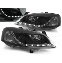 Faros Delanteros Luz Diurna Opel Astra G 09.97-02.04 Fondo Negro