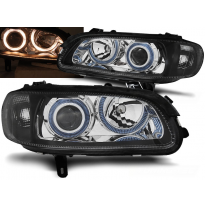 Faros Delanteros Angel Eyes Opel Omega B 04.94-08.99 Fondo Negro