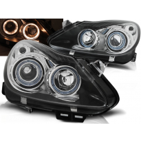 Faros Delanteros Angel Eyes Opel Corsa D 04.06- Fondo Negro