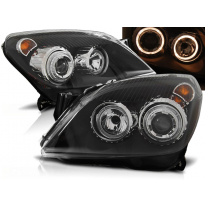 Faros Delanteros Angel Eyes Opel Astra H 03.04-09 Fondo Negro