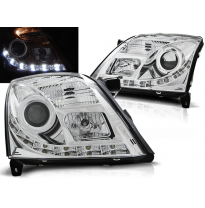 Faros Delanteros Luz Diurna Opel Vectra C 04.02-08.05 Tru Drl Ece-R87 Cromado