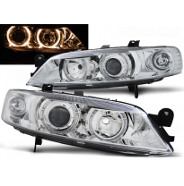 Faros Delanteros Angel Eyes Opel Vectra B 99-02 Cromados
