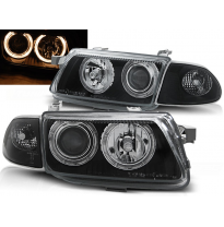 Faros Delanteros Angel Eyes Opel Astra F 09.94-08.97 Fondo Negro