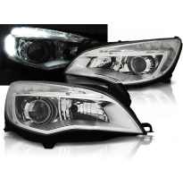 Faros Delanteros Luz Diurna Opel Astra J 10- Cromado Tru Drl Ece-R87