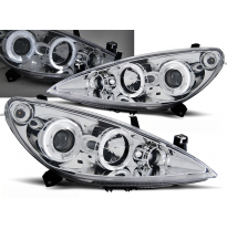 Faros Delanteros Angel Eyes Peugeot 307 04.01-06.05 Cromados