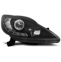 Peugeot 107 05-11 Faros Delanteros Luz Diurna Fondo Negro