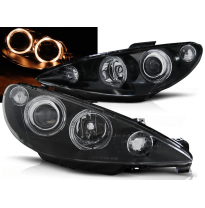 Faros Delanteros Angel Eyes Peugeot 206 02-Fondo Negro
