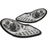 Faros Delanteros Luz Diurna Cromado Para Porsche Boxster 96-04 /911 996