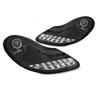 Faros Delanteros Luz Diurna Negro Para Porsche Boxster 96-04 /911 996
