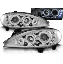 Faros Delanteros Angel Eyes Renault Megane 03.99-10.02 Cromados