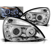 Faros Delanteros Angel Eyes Renault Clio Ii 06.01-09.05 Cromados