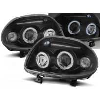 Faros Delanteros Angel Eyes Renault Clio Ii 09.98-05.01 Fondo Negro