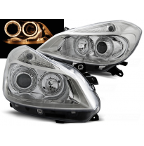 Faros Delanteros Angel Eyes Renault Clio 3 05-09 Cromado Angel Eyes