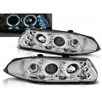 Faros Delanteros Angel Eyes Rover 200 11.95-01.00 Cromados