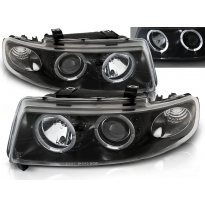Faros Delanteros Angel Eyes Seat Leon / Toledo 04.99-08.04 Fondo Negro