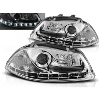 Faros Delanteros Luz Diurna Seat Ibiza 6l 04.02-08 Cromados