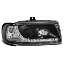 Seat Ibiza/Cordoba/Polo Variant, Sedan 10.93-08.99 Faros Delanteros Luz Diurna Fondo Negro