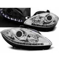Faros Delanteros Luz Diurna Seat Leon Altea 09-13 Cromados