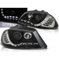 Faros Delanteros Luz Diurna Seat Ibiza 6l 04.02-08 Fondo Negro