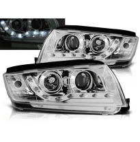 Faros Delanteros Luz Diurna Skoda Fabia 12.99-08 Cromados