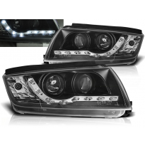 Faros Delanteros Luz Diurna Skoda Fabia 12.99-08 Fondo Negro