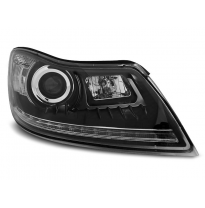 Skoda Octavia 09-12 Faros Delanteros Luz Diurna Fondo Negro Drl