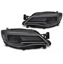 FAROS DELANTEROS LED DE LUZ NEGRA PARA SUBARU WRX 08-14
