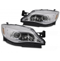 FAROS DELANTEROS CROMADOS PARA SUBARU WRX 08-14