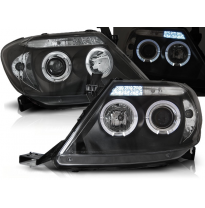 Faros Delanteros Angel Eyes Toyota Hilux 05-11 Fondo Negro