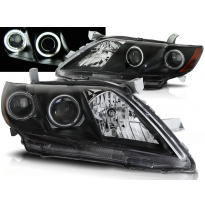 Faros Delanteros Angel Eyes Toyota Camry 6 Xv40 06-09 Fondo Negro
