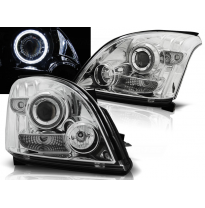 Faros Delanteros Angel Eyes Toyota Land Cruiser 120 03-09 Cromados Ccfl