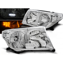 Faros Delanteros Toyota Land Cruiser Fj200 07-12 Cromado Led