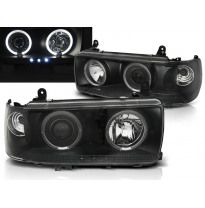 Faros Delanteros Angel Eyes Toyota Land Cruiser Fj 80 90-97 Negro